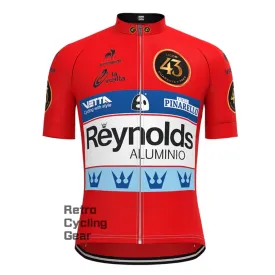 43 red Reynolds Retro Short Sleeve Cycling Jersey