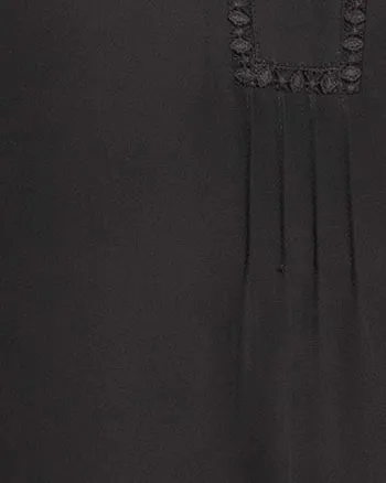 Adalee Cap Sleeve Top with Lace | BLACK
