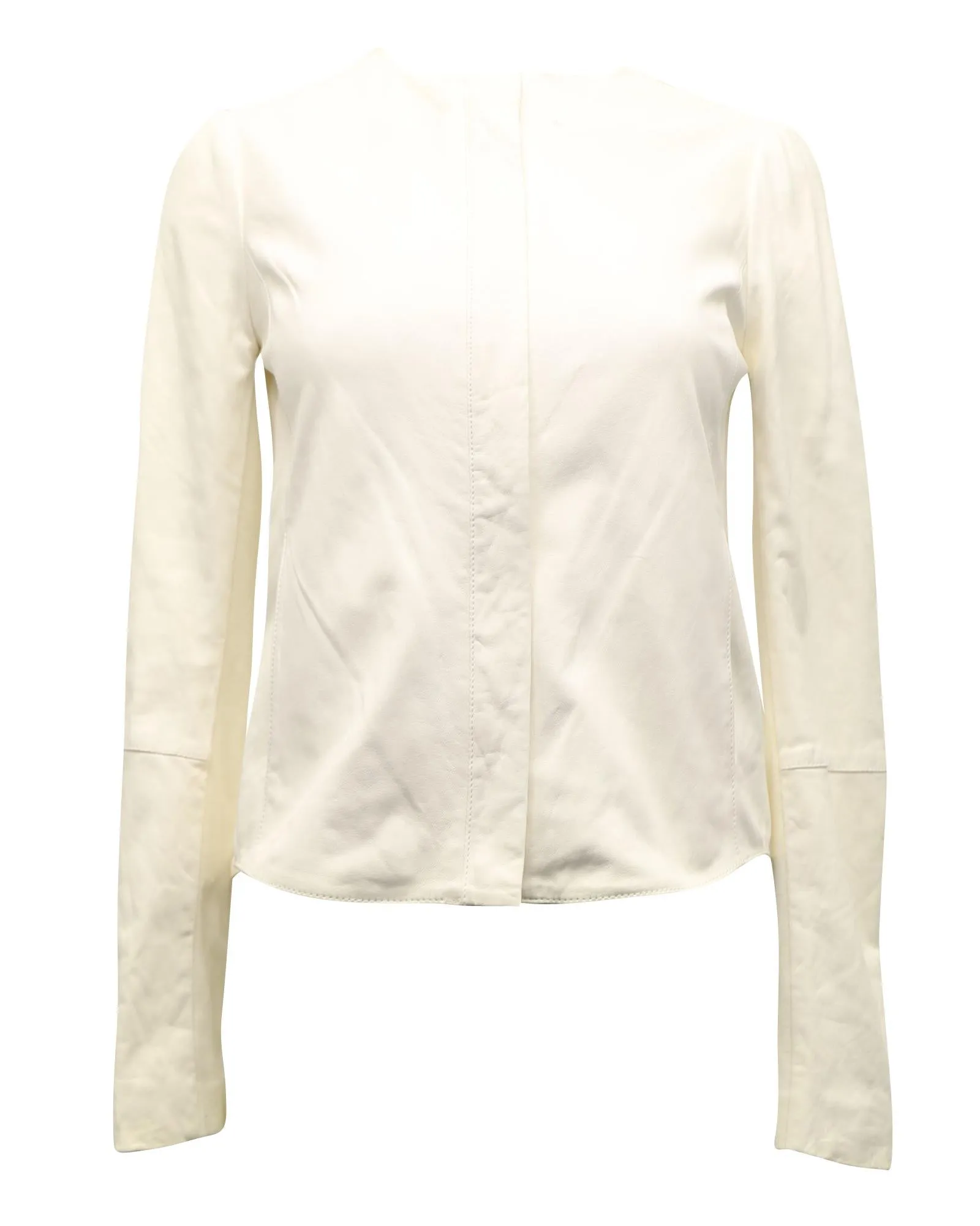 Airy Linen Longsleeve Blouse with Subtle Lace Detail