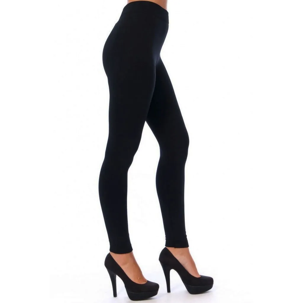 American Leggings 4-Pack Midnight Black Fleece Lined Leggings 1X/2X