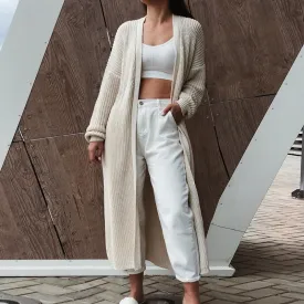 Amy Fashion - Casual Long Knitted Cardigan women V-Neck sweater