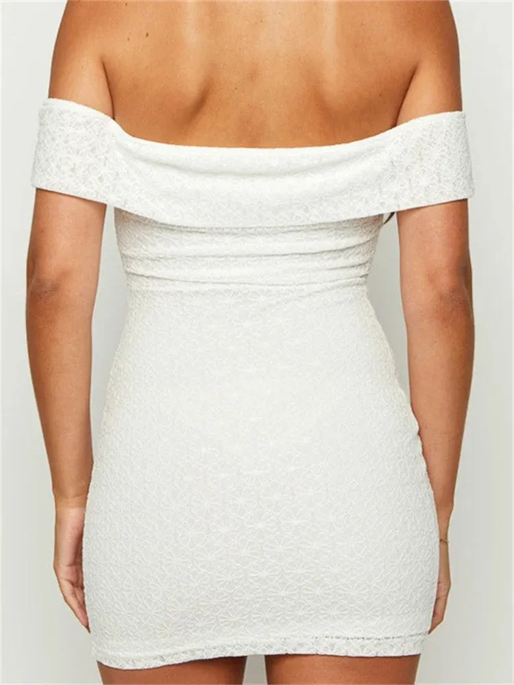 Amy Fashion - Elegant Summer Party Sleeve Off Shoulder Mini Dress