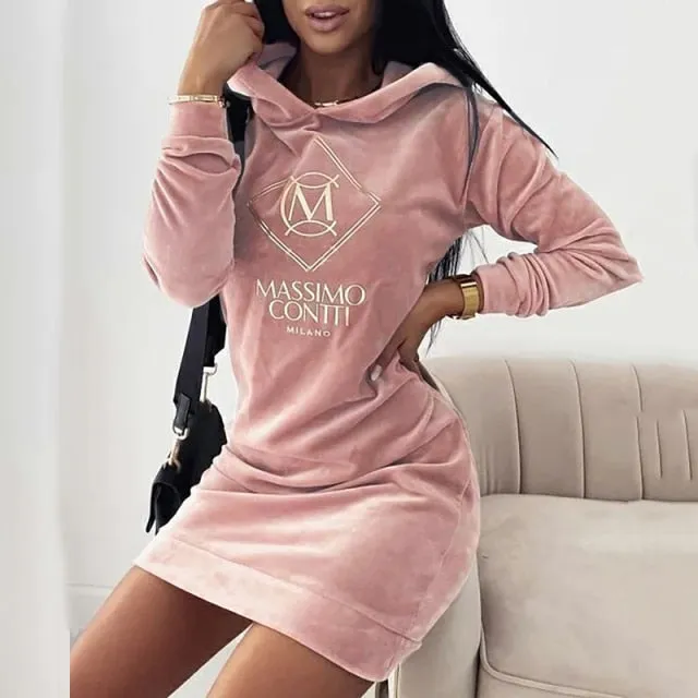 Amy Fashion - Elegant Velvet Women Mini Dress