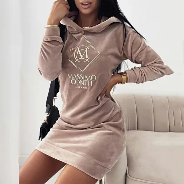 Amy Fashion - Elegant Velvet Women Mini Dress
