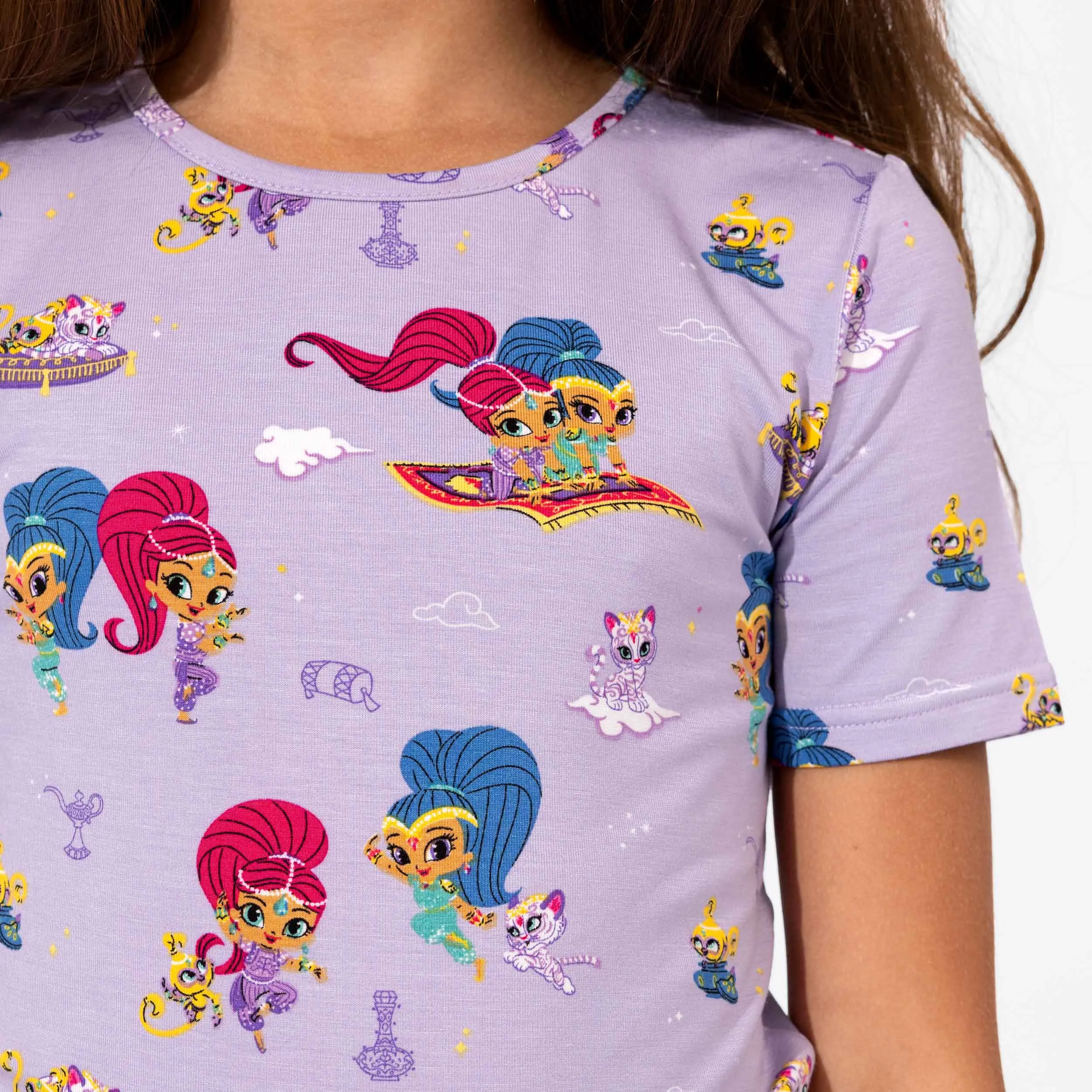 Bellabu Bear 2 piece Short Sleeve w/ Shorts PJ Set - Shimmer & Shine