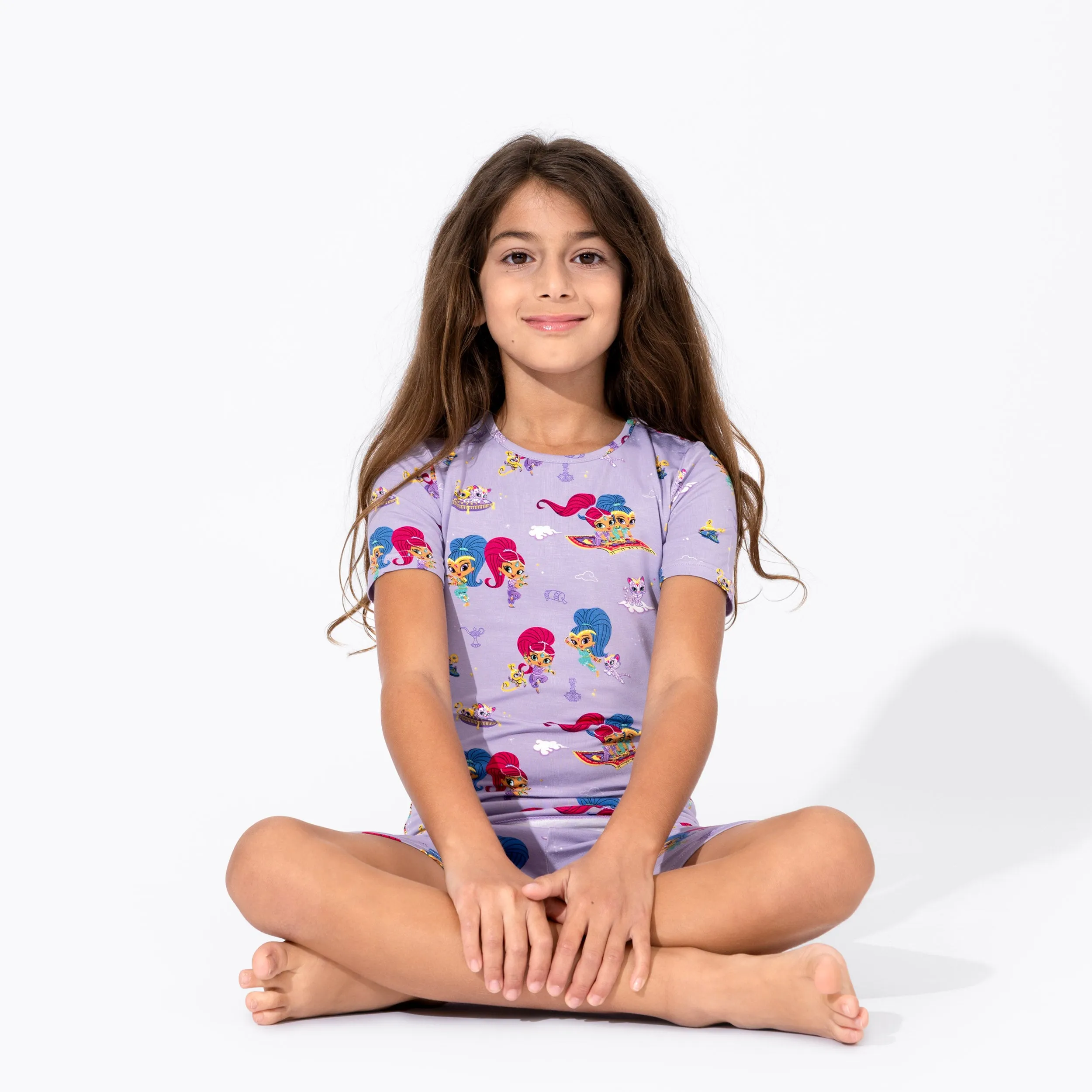 Bellabu Bear 2 piece Short Sleeve w/ Shorts PJ Set - Shimmer & Shine
