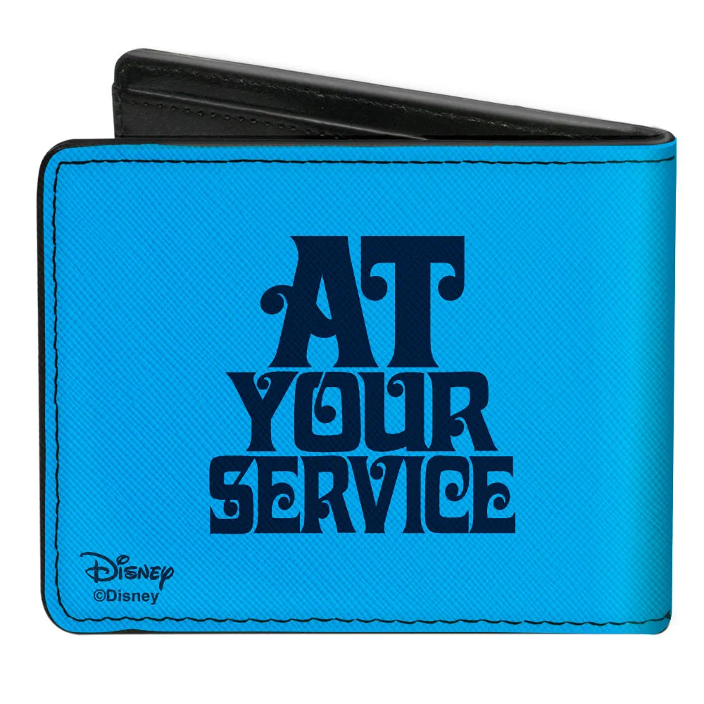 Bi-Fold Wallet - Aladdin 2019 Genie Face   AT YOUR SERVICE Blues Yellow