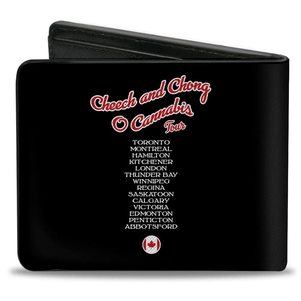Bi-Fold Wallet - Cheech & Chong O CANNABIS TOUR CANADA 2021   Cities Black/White/Red