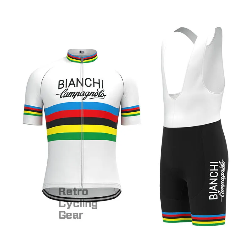 Bianchi Stripe Retro Short Sleeve Cycling Kit