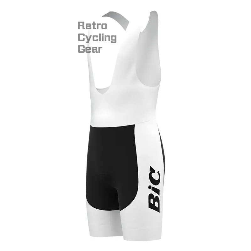 BIC White Blue Retro Long Sleeve Cycling Kit