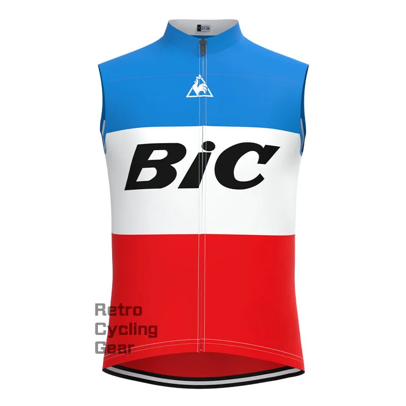 BIC White Blue Retro Long Sleeve Cycling Kit