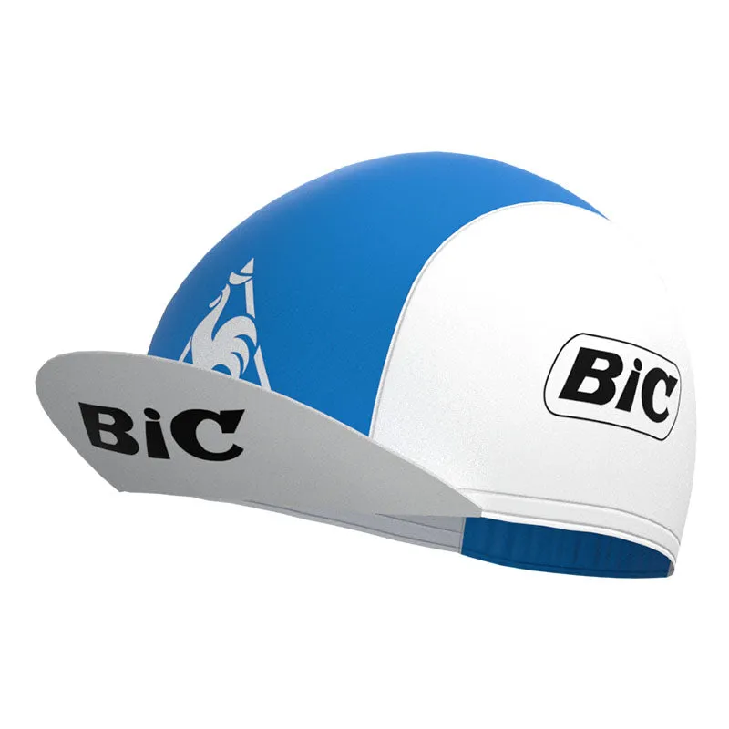 BIC White Blue Retro Long Sleeve Cycling Kit