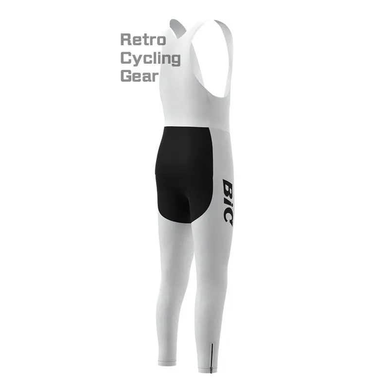 BIC White Blue Retro Long Sleeve Cycling Kit