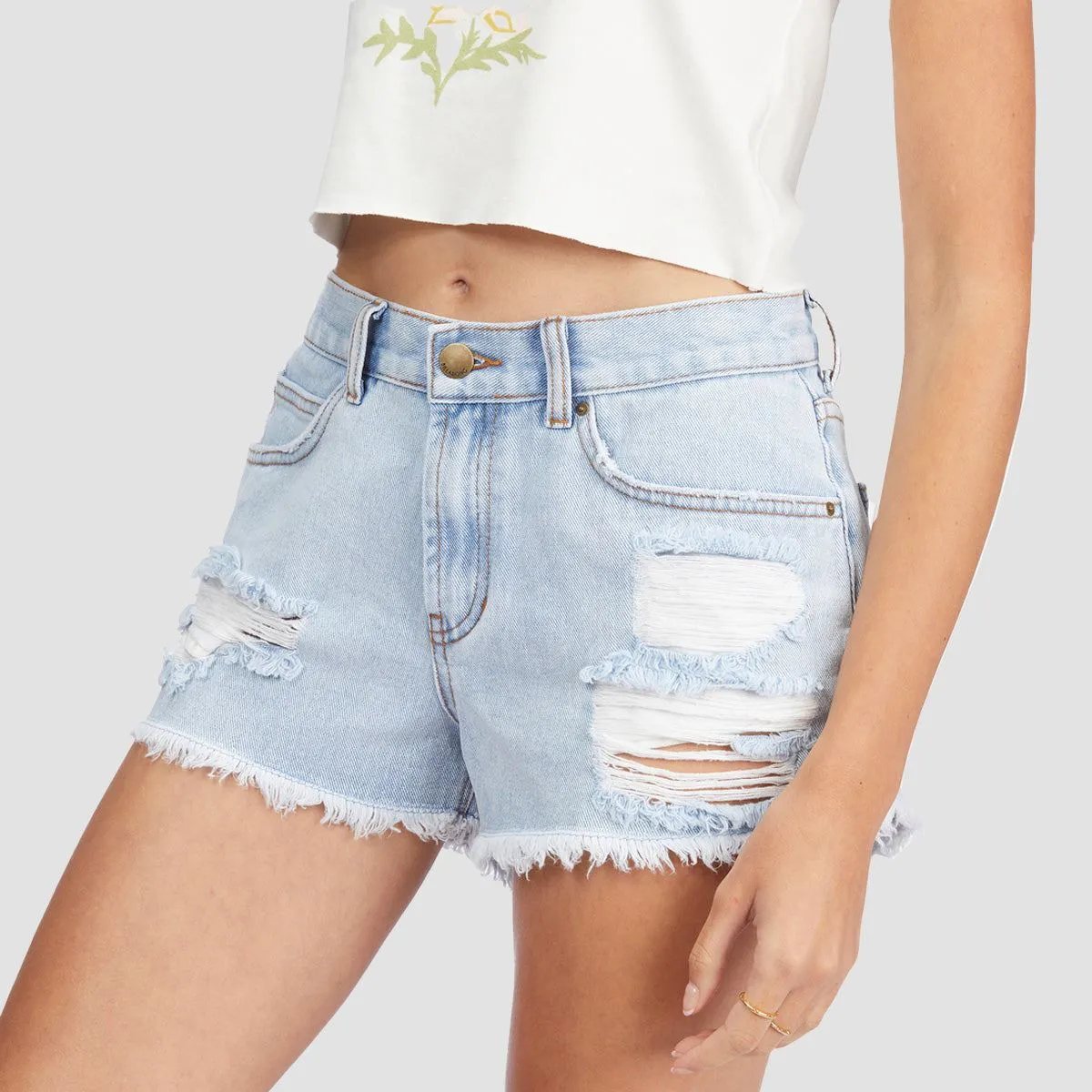 Billabong Drift Away Denim Shorts Washed Denim - Womens