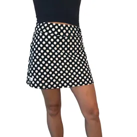 Black and White Polka Dot Athletic Slim Golf Skort