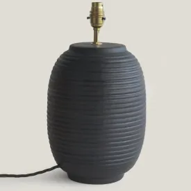Black Ridged Large Table Lamp