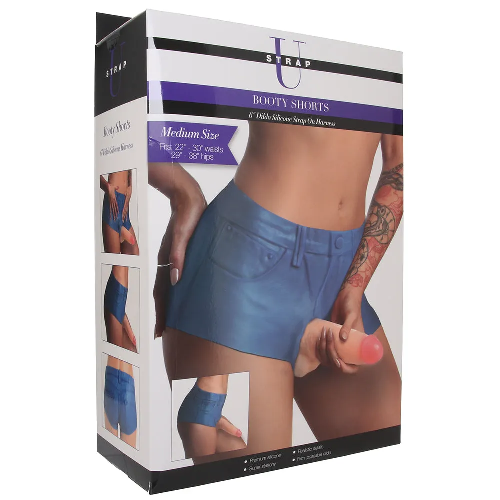 Booty Shorts Strap On with 6 Inch Dildo in Medium