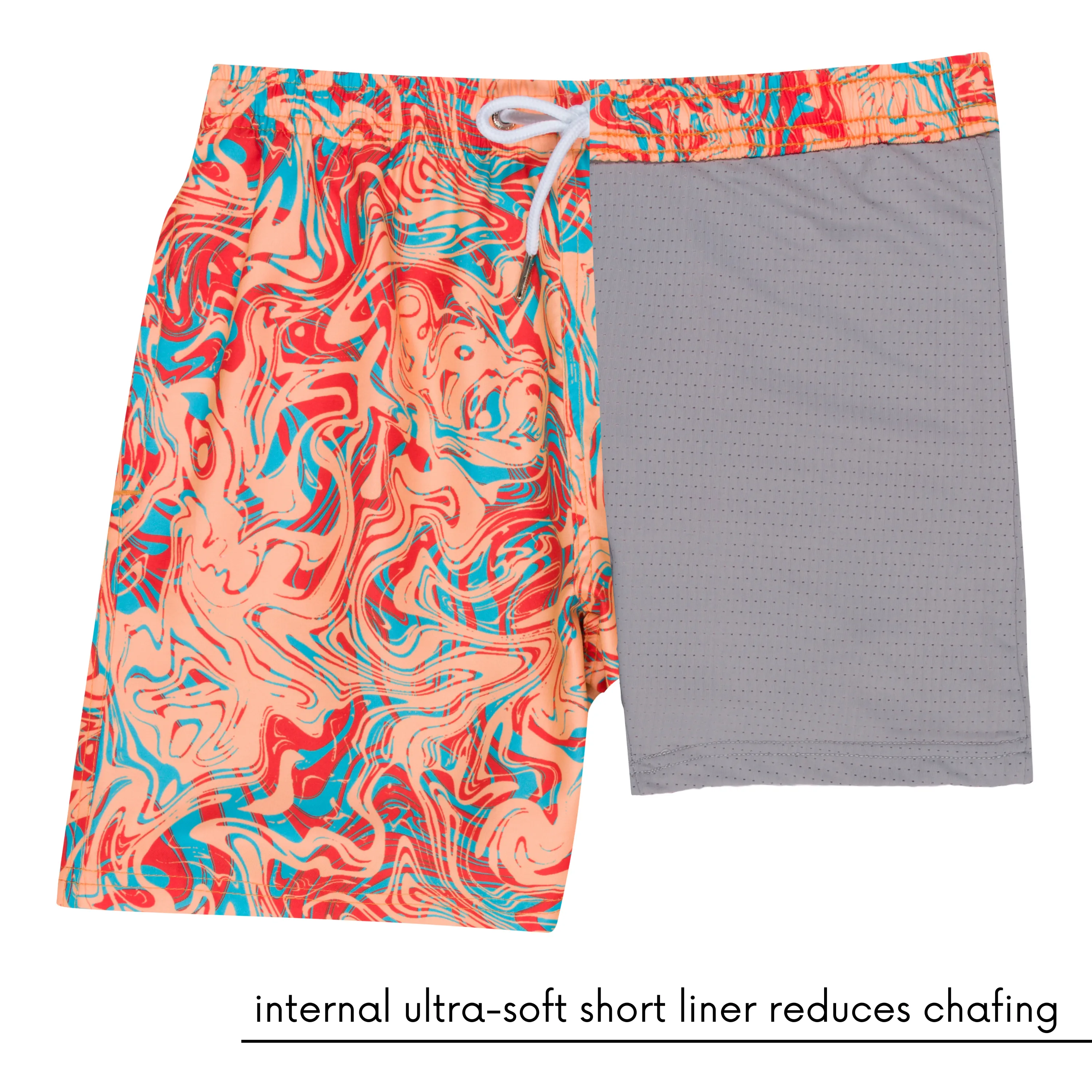 Boys Swim Trunks Boxer Brief Liner (sizes 6-14) | "Swirl"