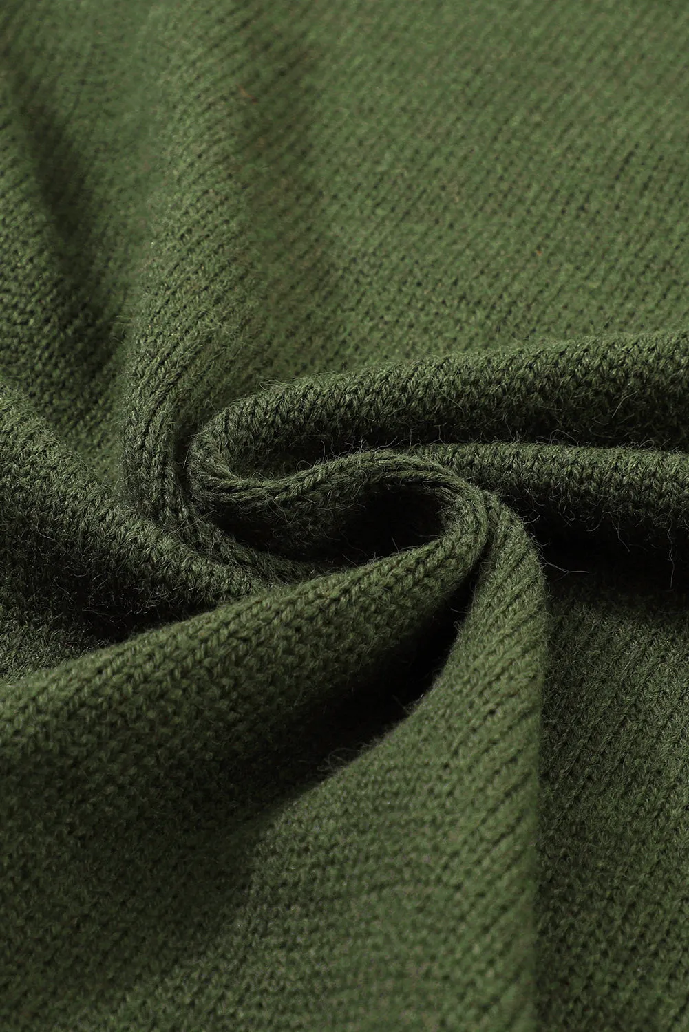 Brown Open Front Woven Texture Knitted Cardigan with Pockets