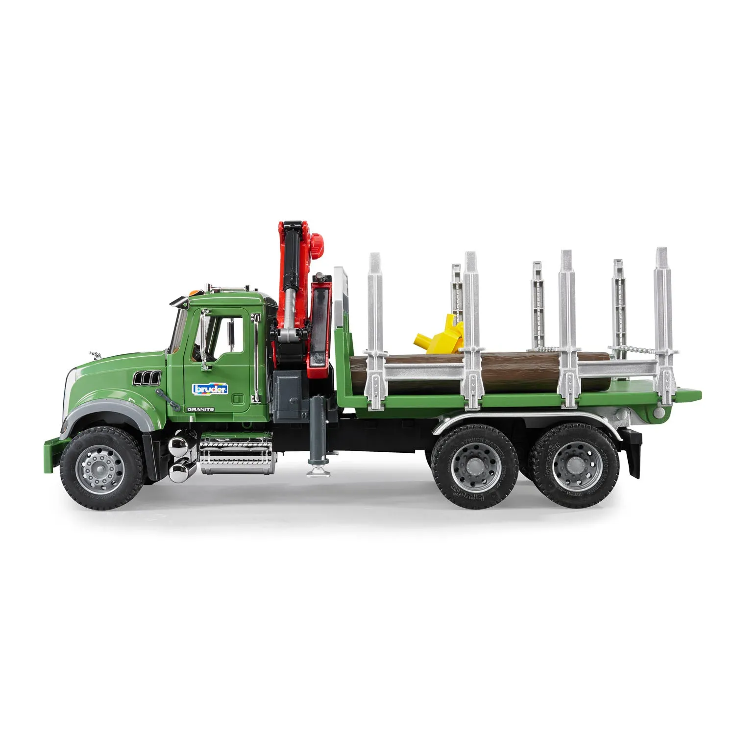 Bruder MACK Granite Timber Truck with Loading Crane and 3 Tree Trunk Logs, 02824