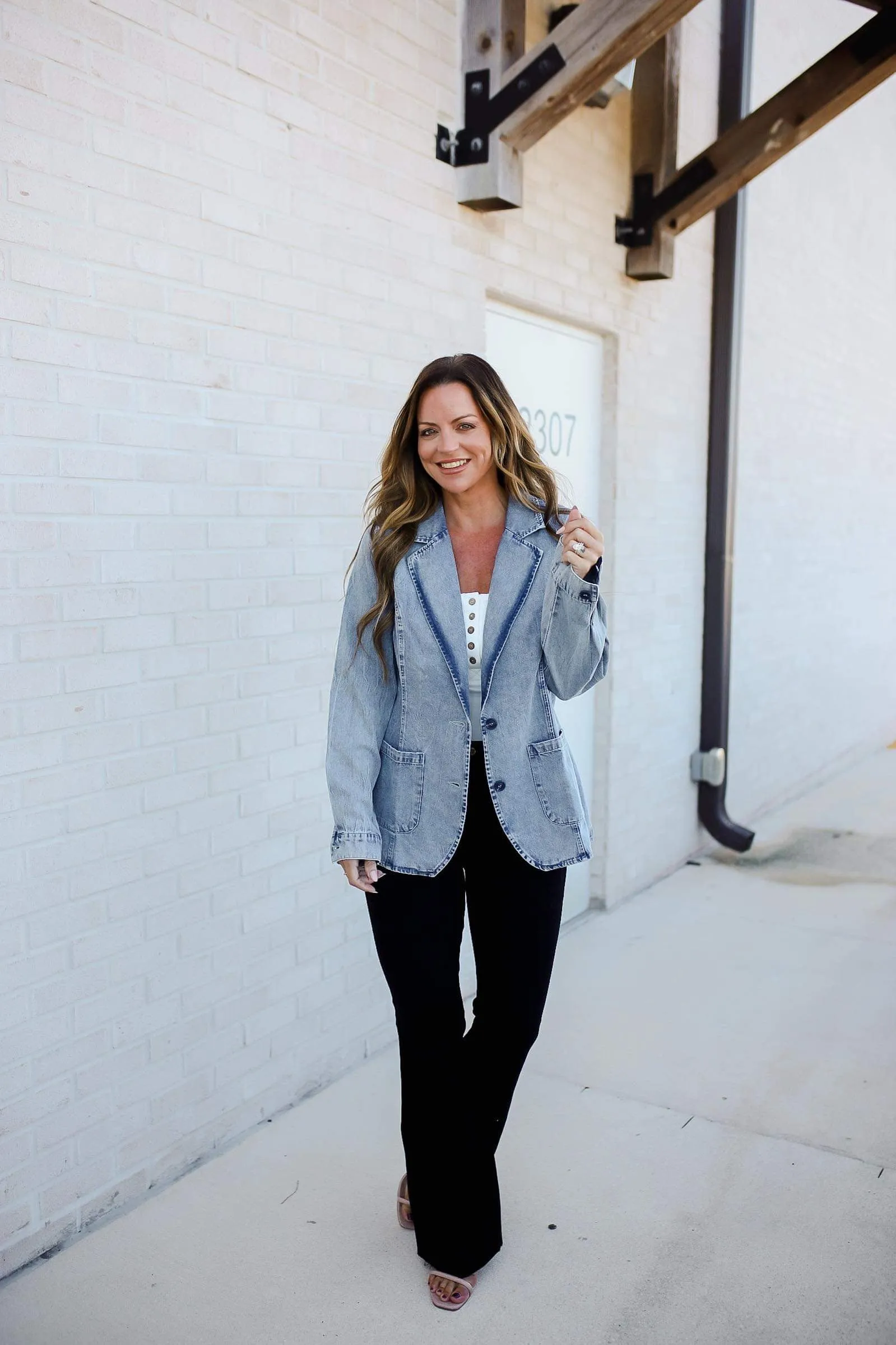 Business Brunch Denim Blazer