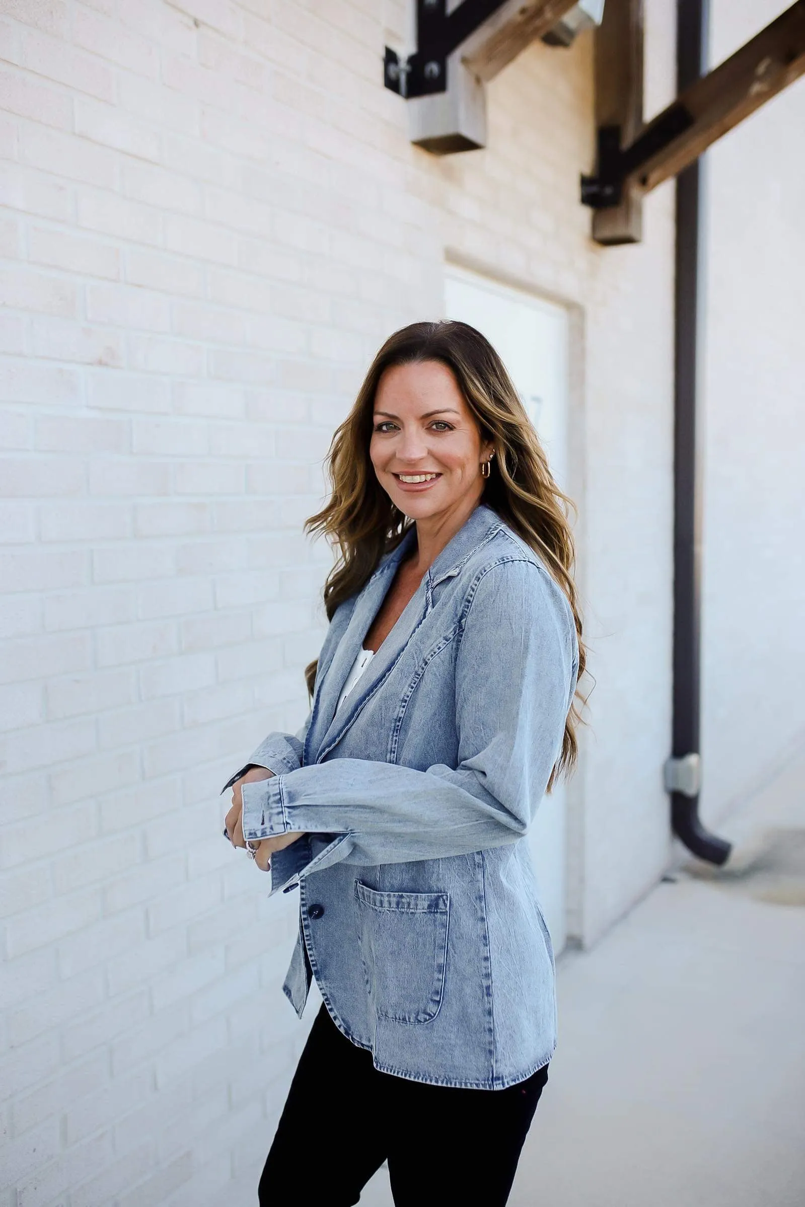 Business Brunch Denim Blazer