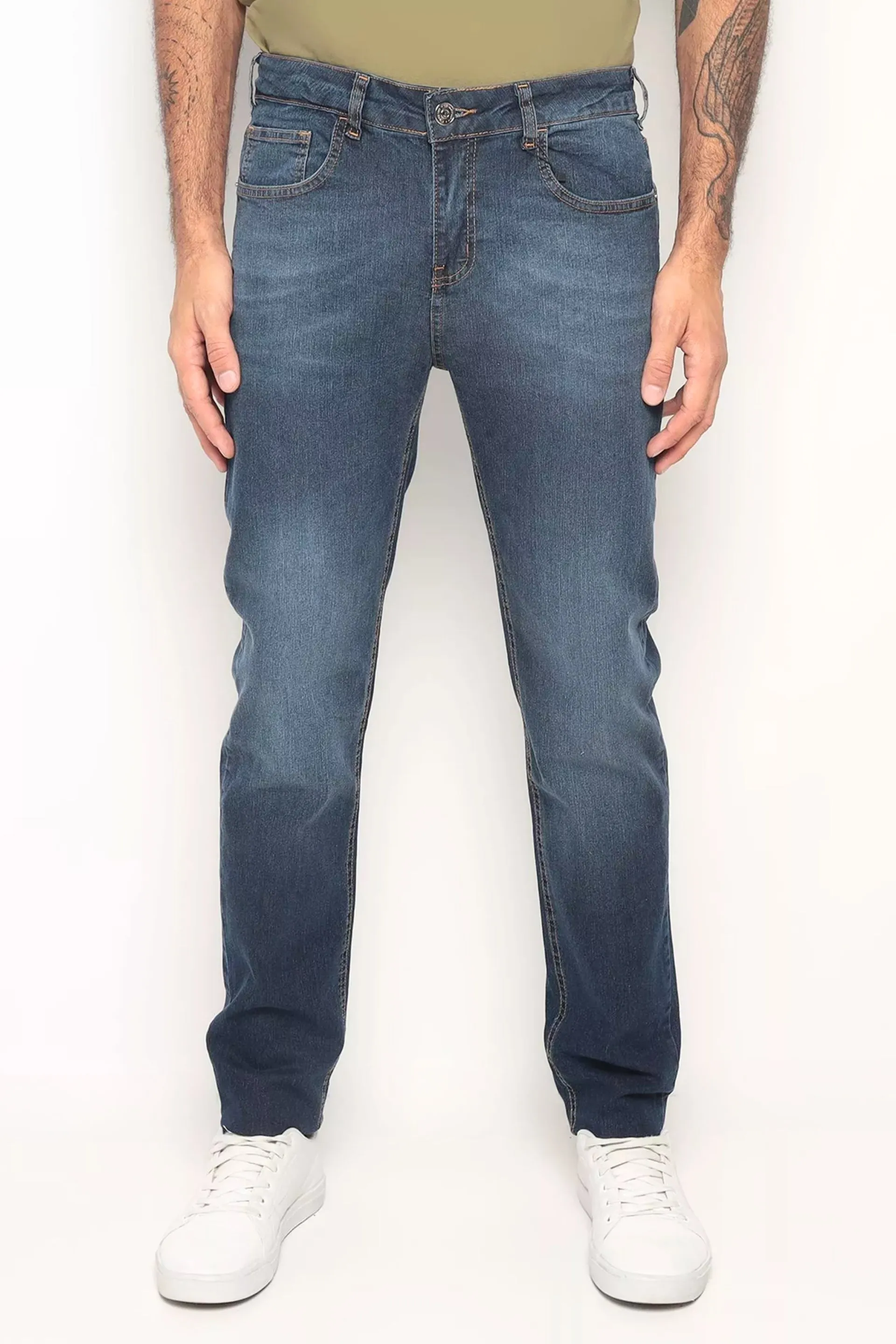 CALÇA JEANS SLIM DARK BLUE