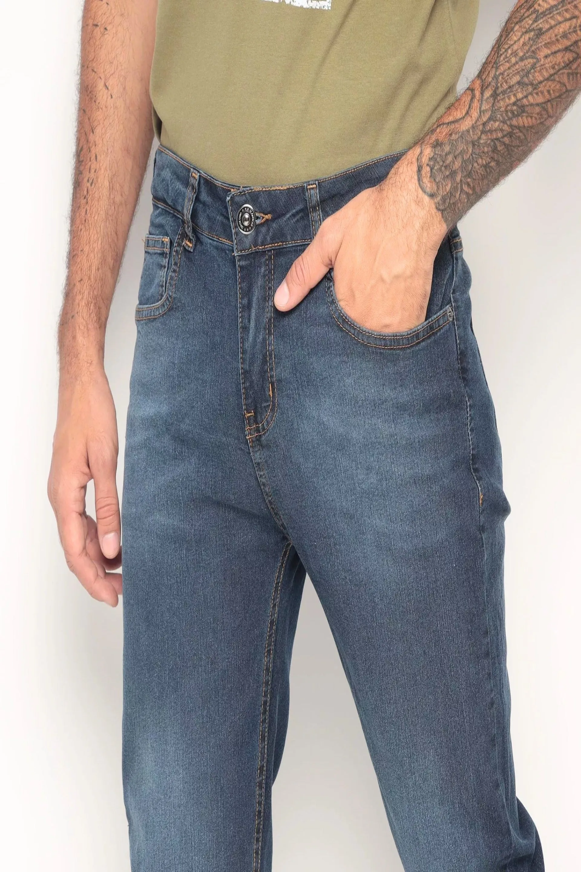 CALÇA JEANS SLIM DARK BLUE