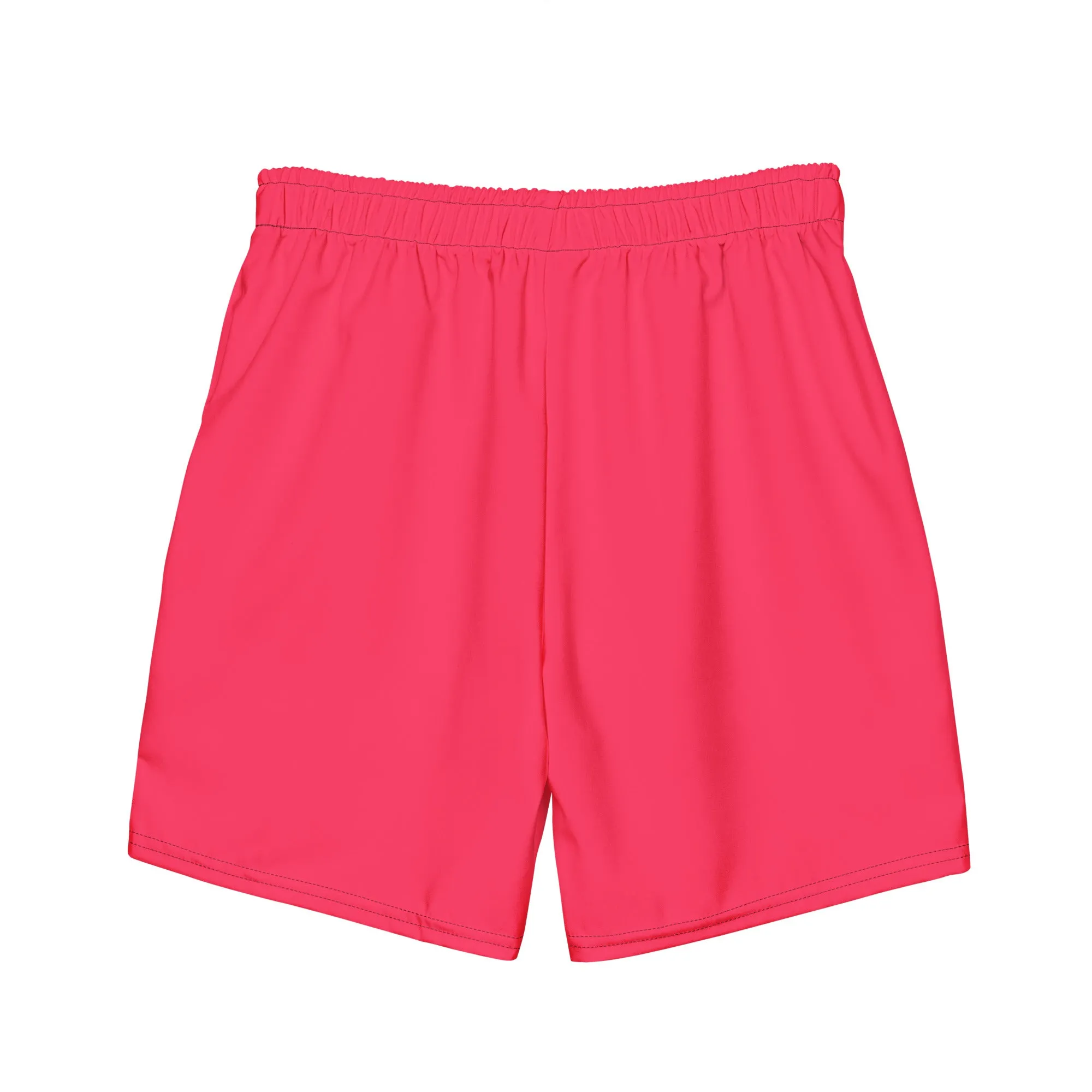 Candy Red Swimming Trunks with Rainbow Pocket