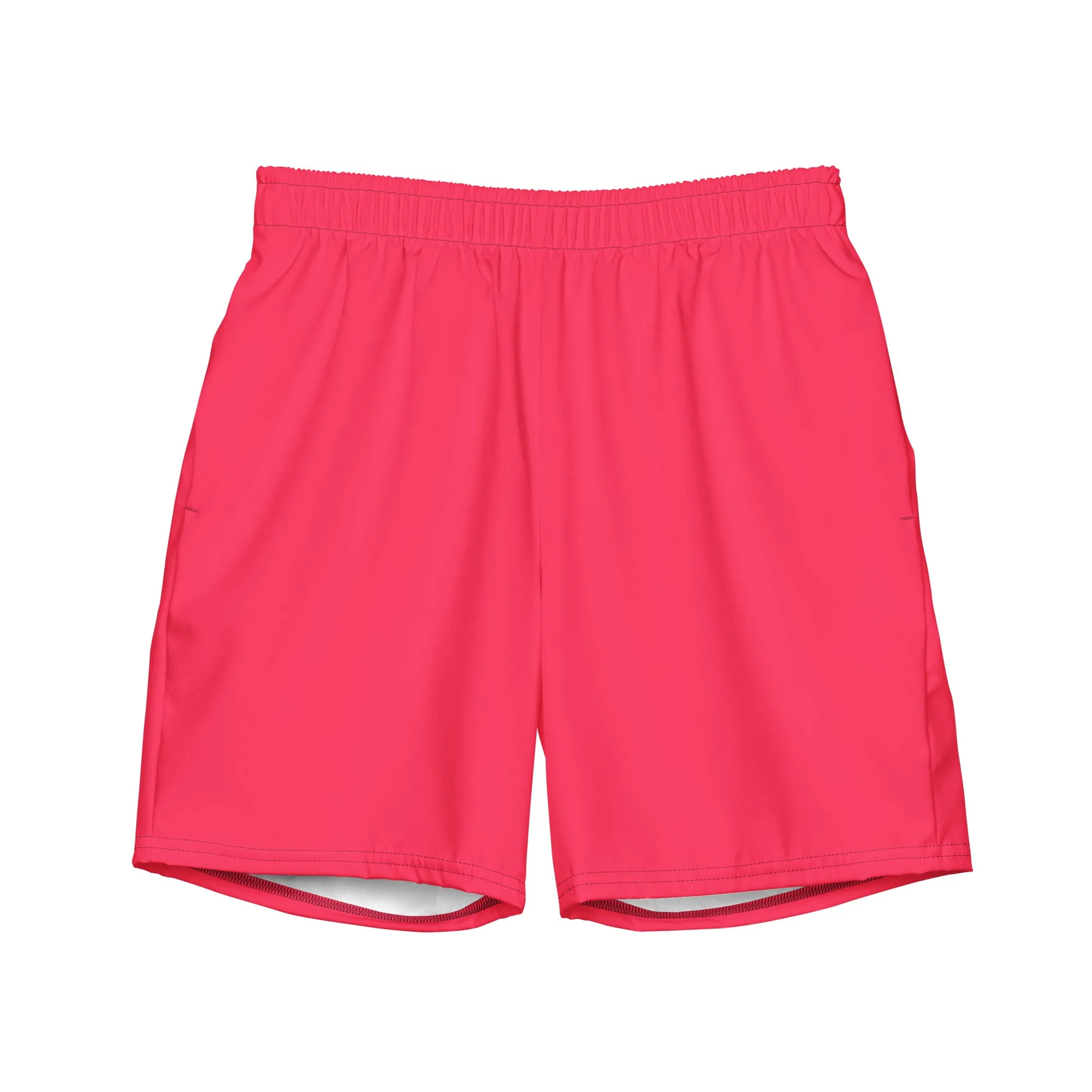 Candy Red Swimming Trunks with Rainbow Pocket