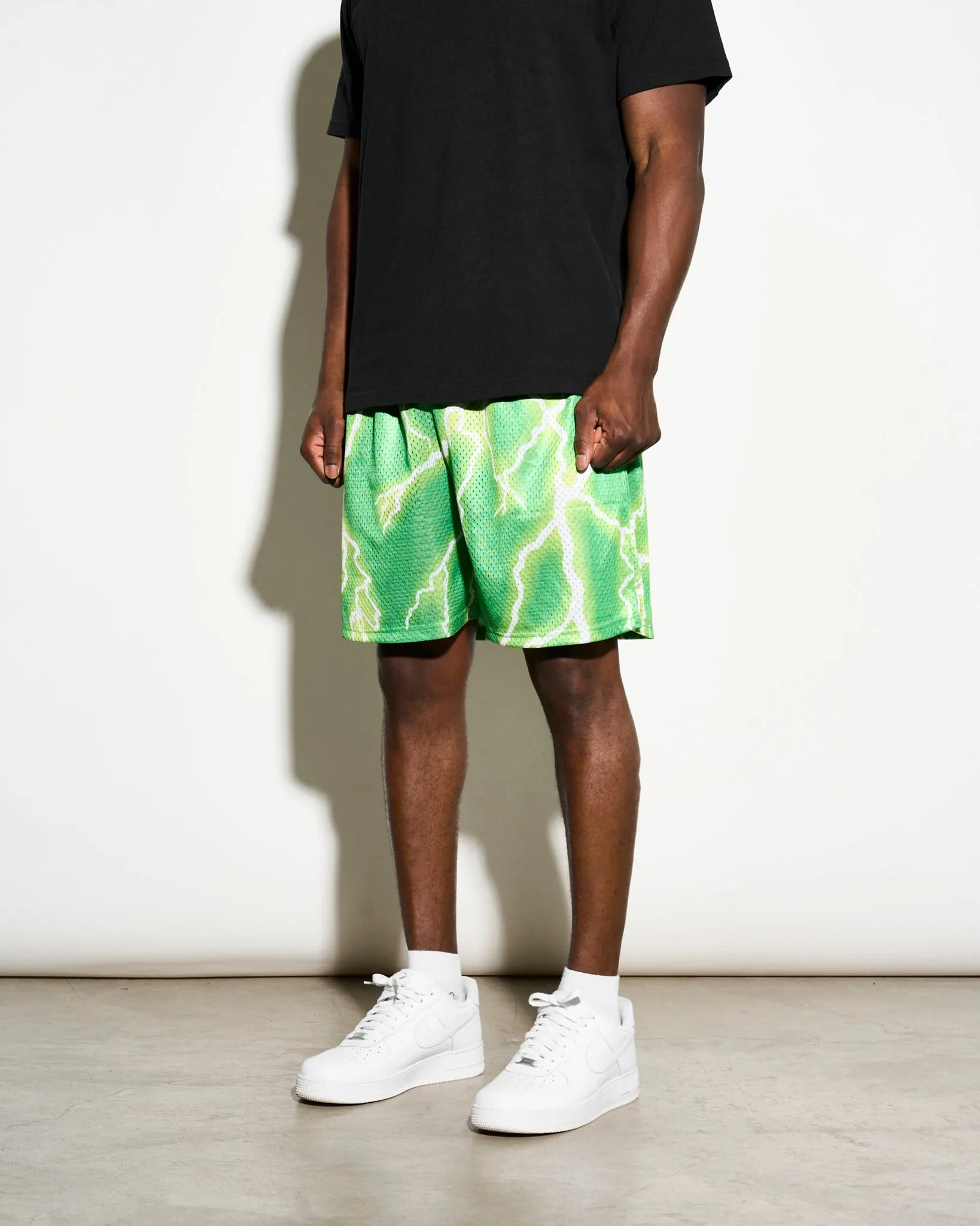 Chalk Line Neon Green Lightning Retro Shorts