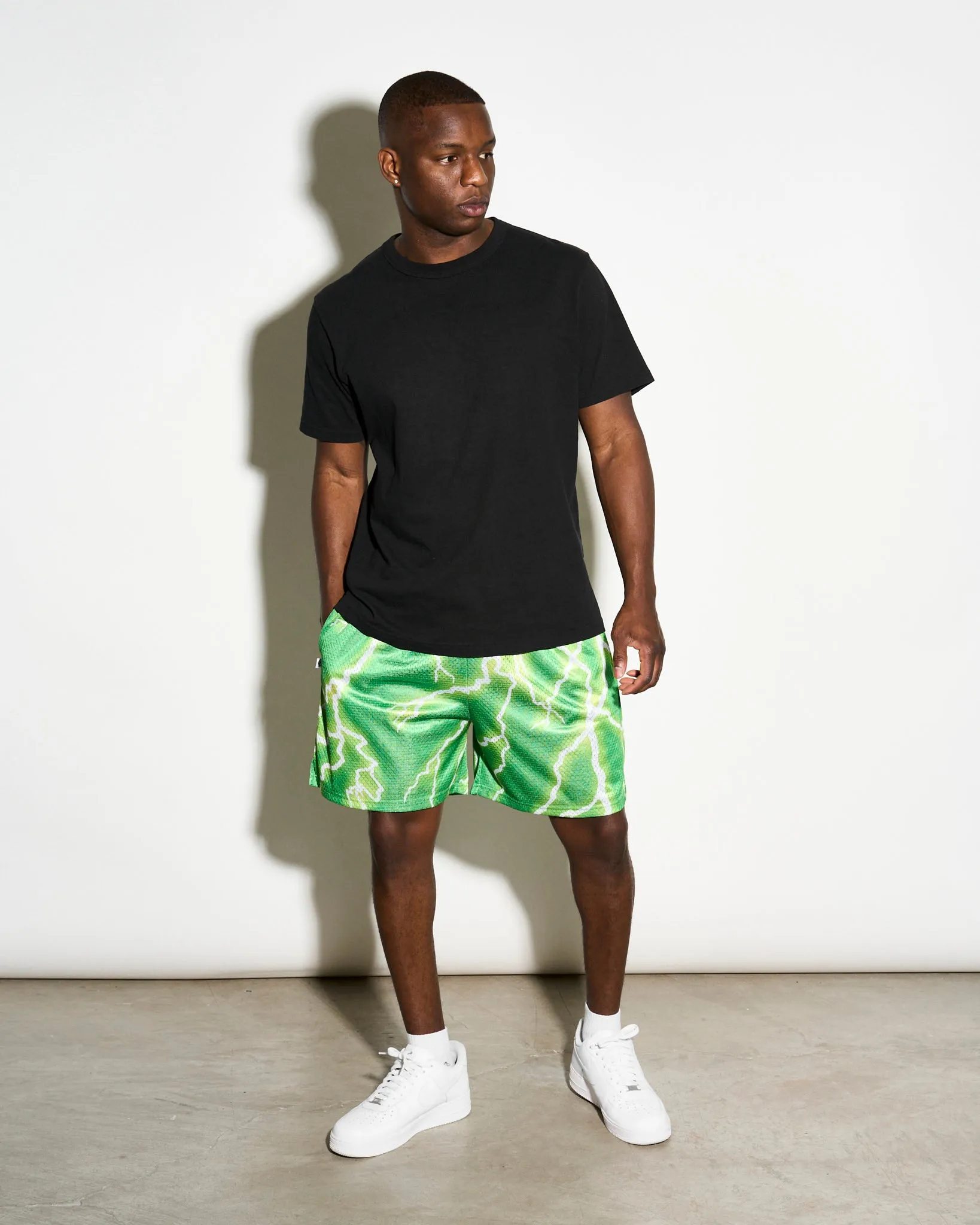 Chalk Line Neon Green Lightning Retro Shorts