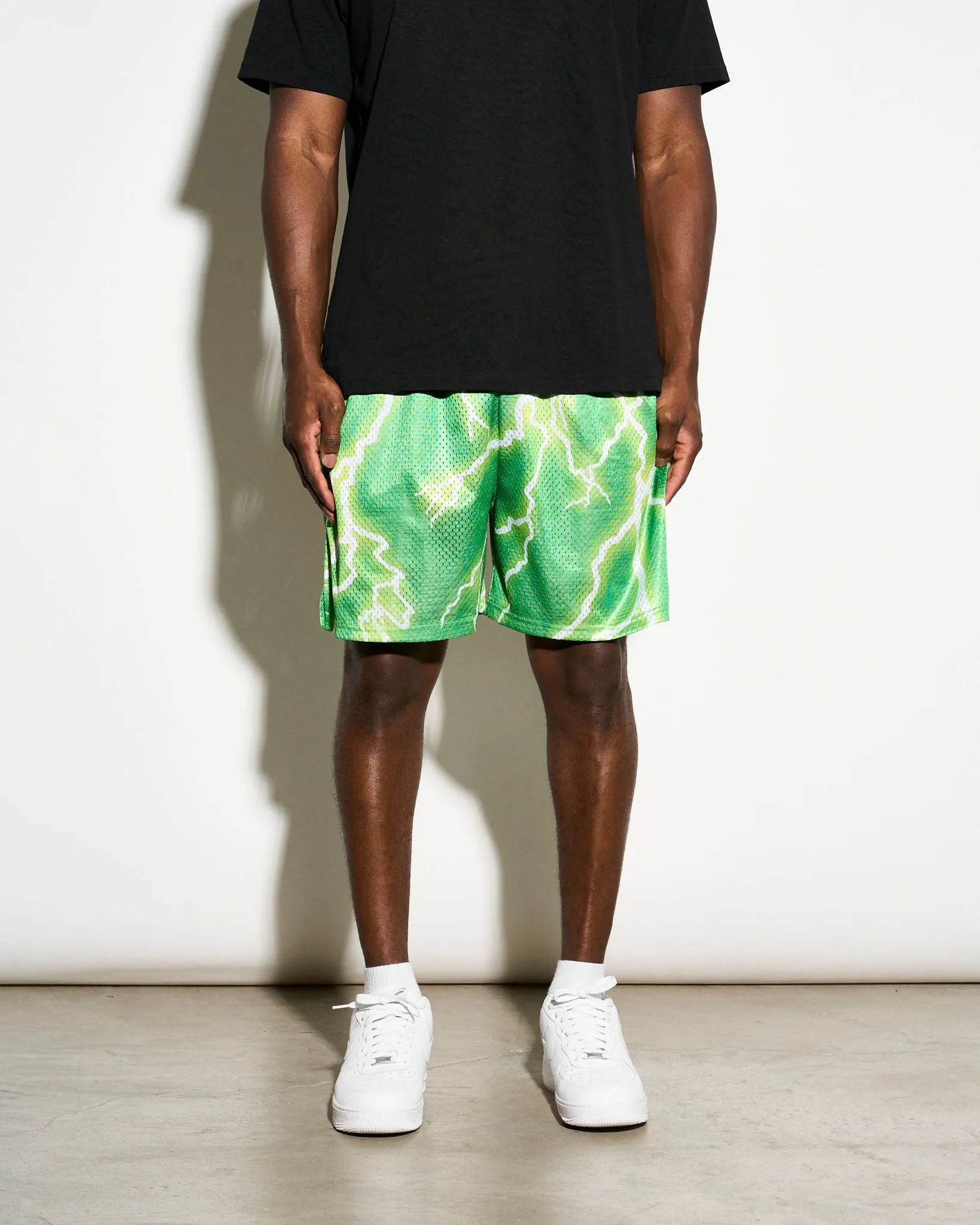 Chalk Line Neon Green Lightning Retro Shorts