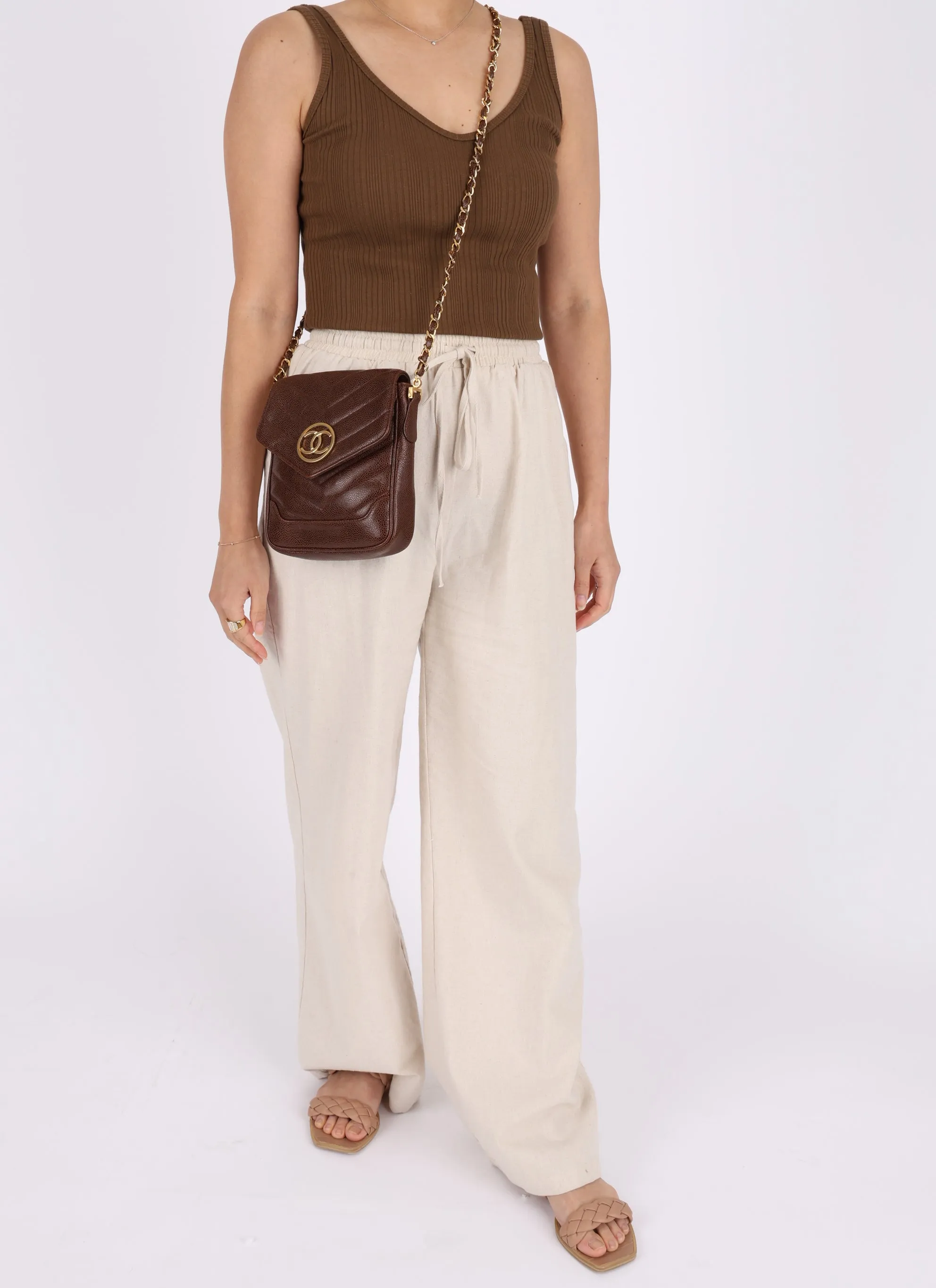 Chanel 1991 Caviar Chevron Crossbody