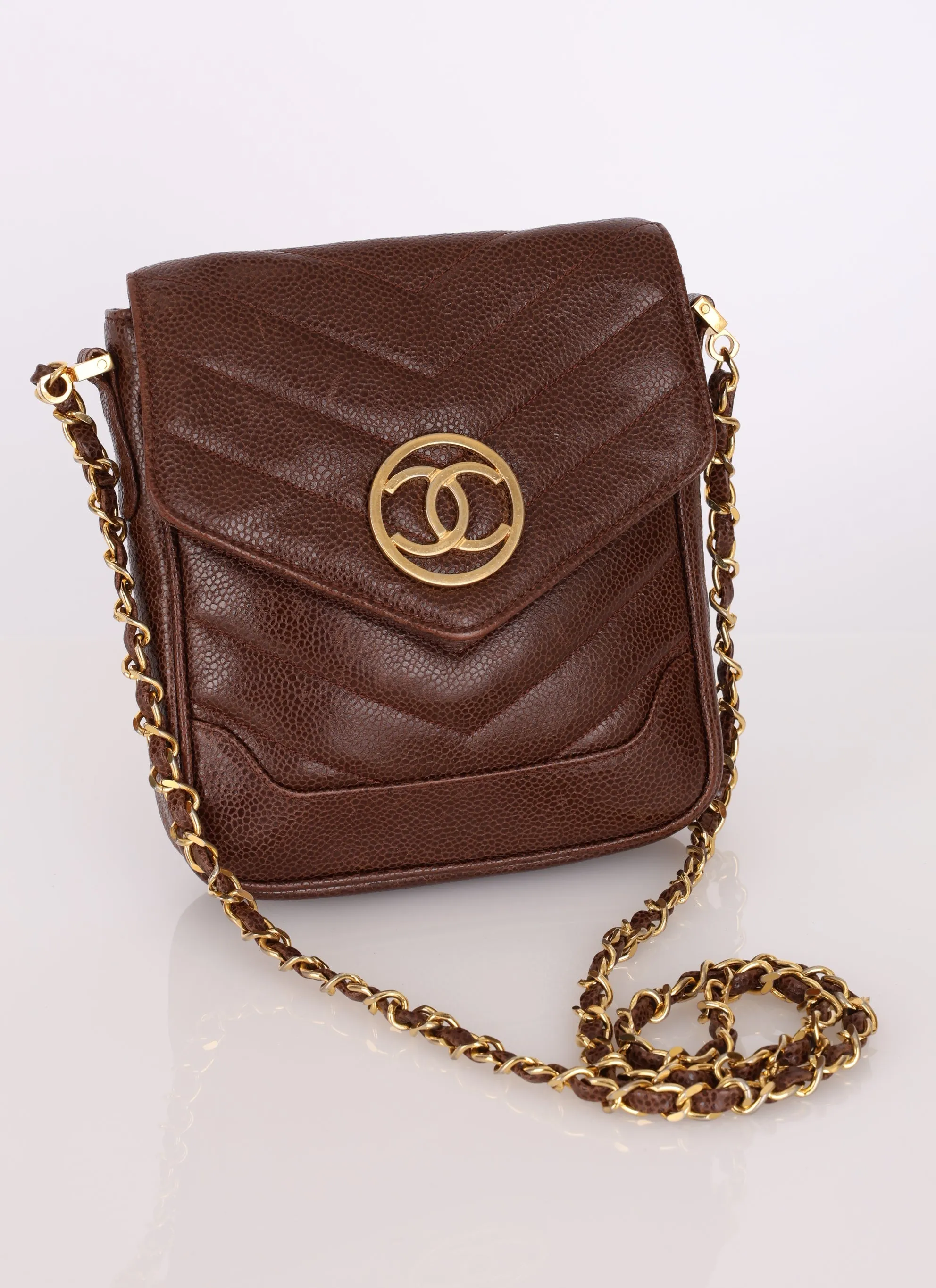 Chanel 1991 Caviar Chevron Crossbody