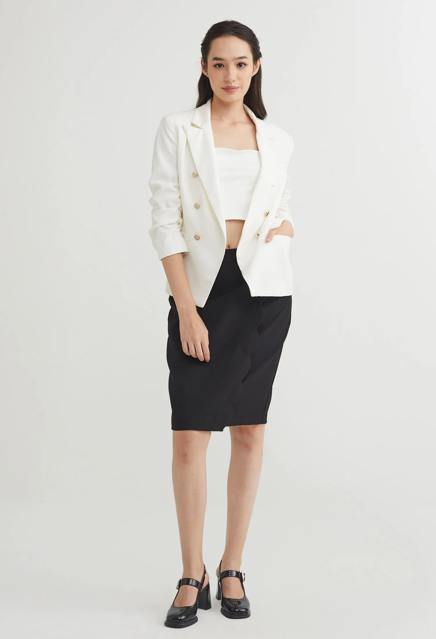 Classic Glam Three-Quarter Sleeved Blazer