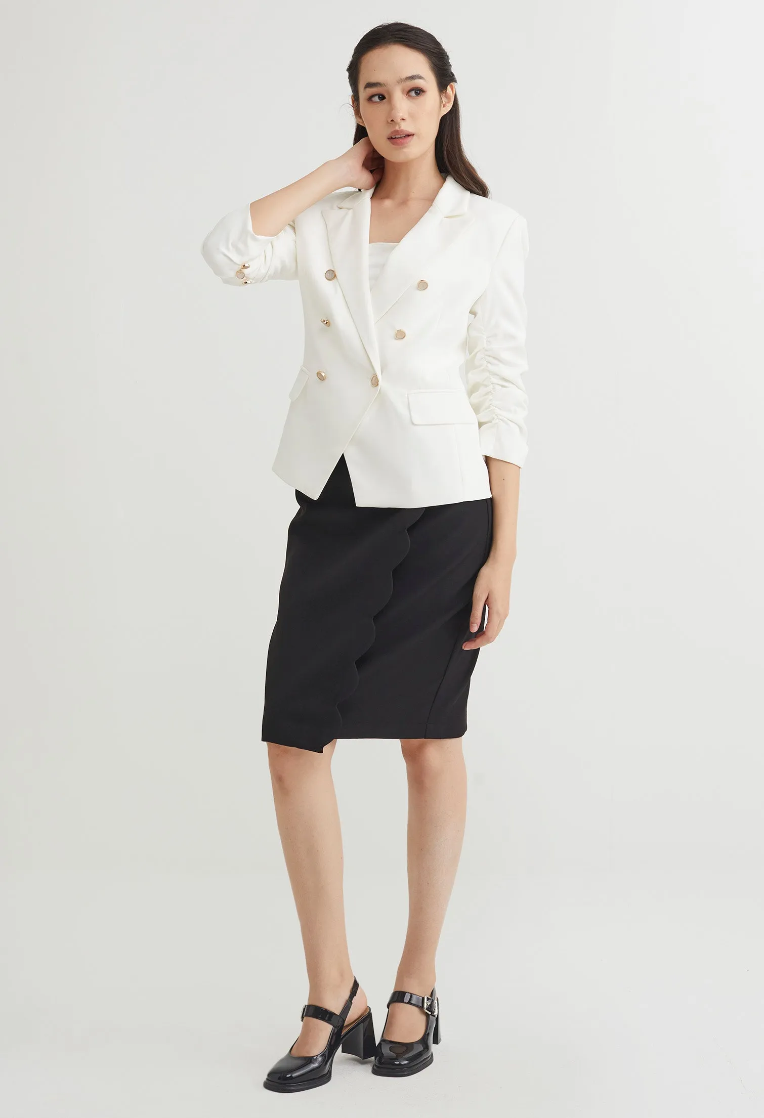 Classic Glam Three-Quarter Sleeved Blazer