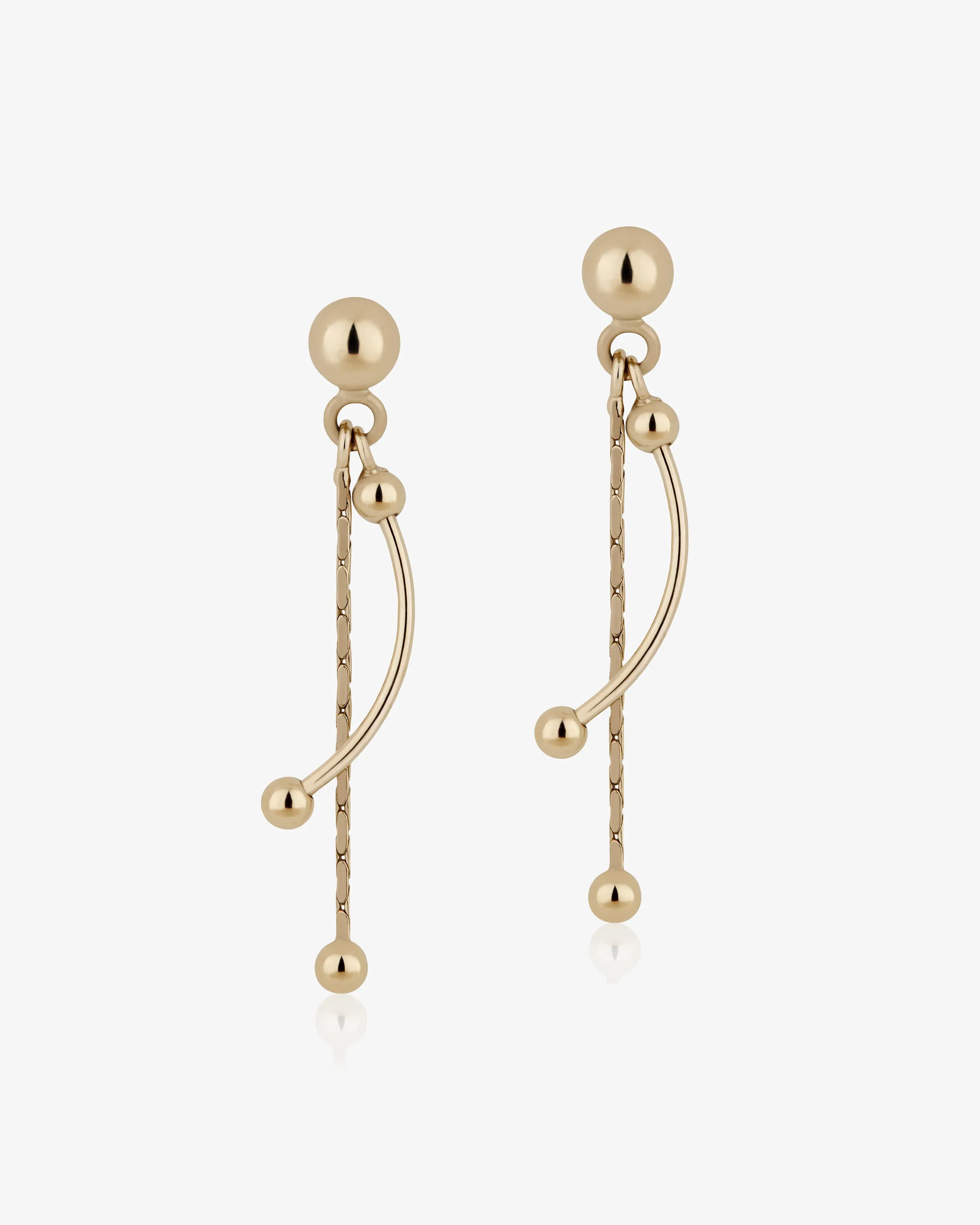 Crescent Drop Earrings - 22 Carat Gold Gilded