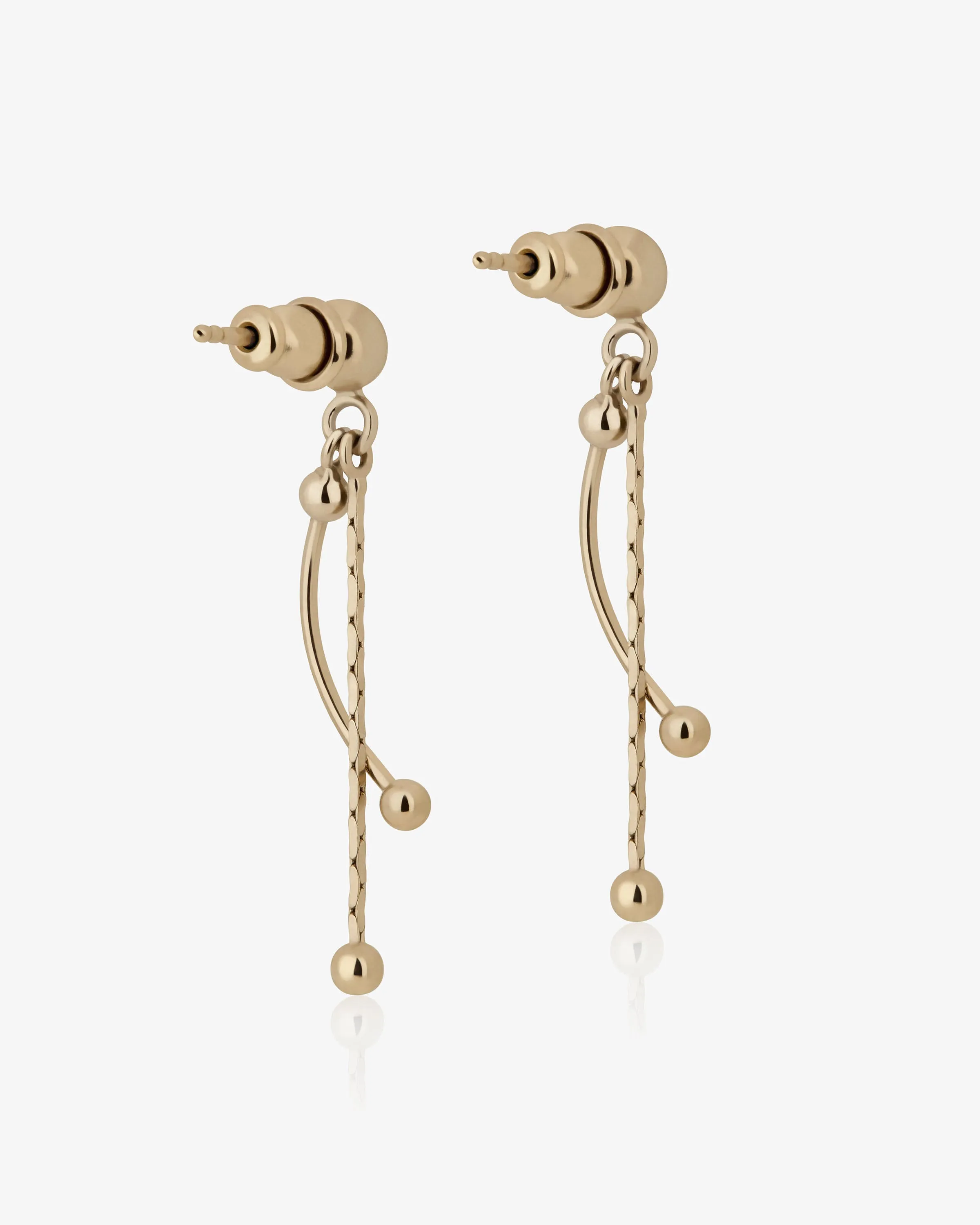 Crescent Drop Earrings - 22 Carat Gold Gilded