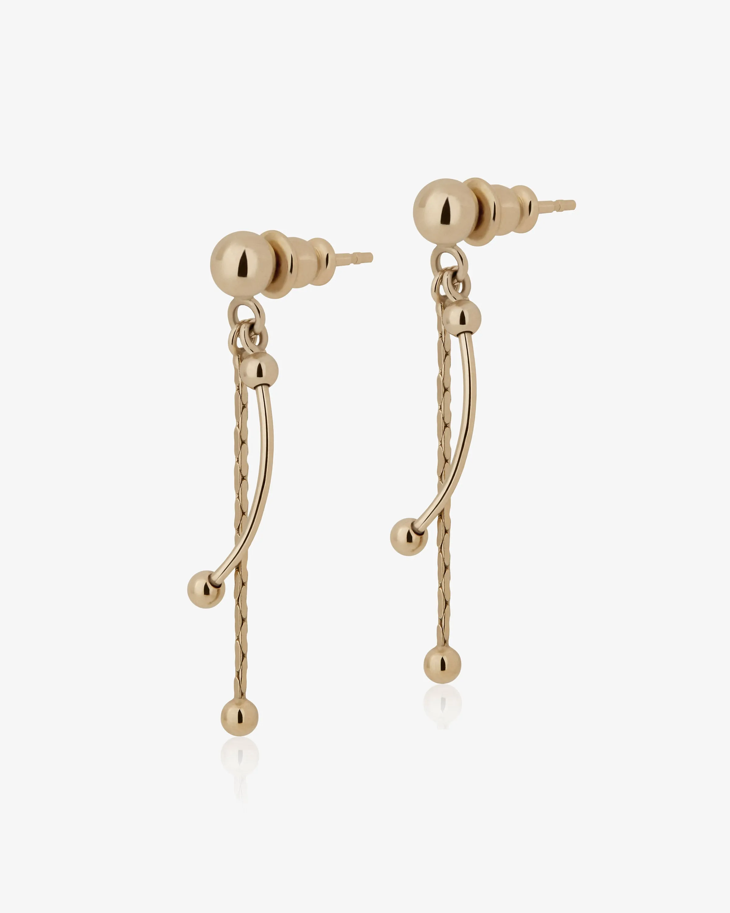 Crescent Drop Earrings - 22 Carat Gold Gilded