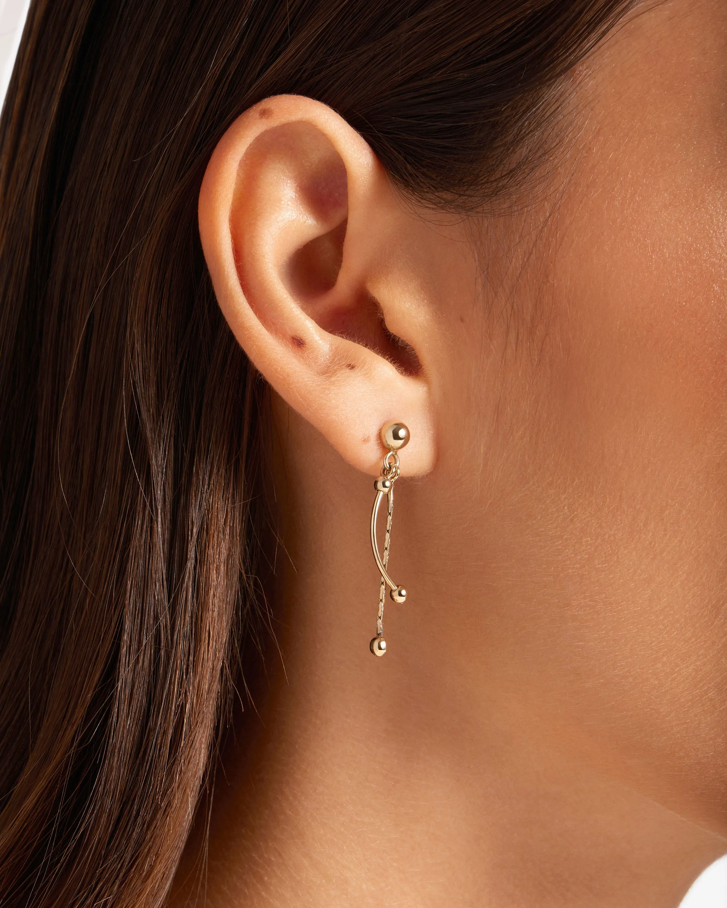 Crescent Drop Earrings - 22 Carat Gold Gilded
