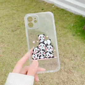 Cute Panda Transparent Custom Slim Soft Cases