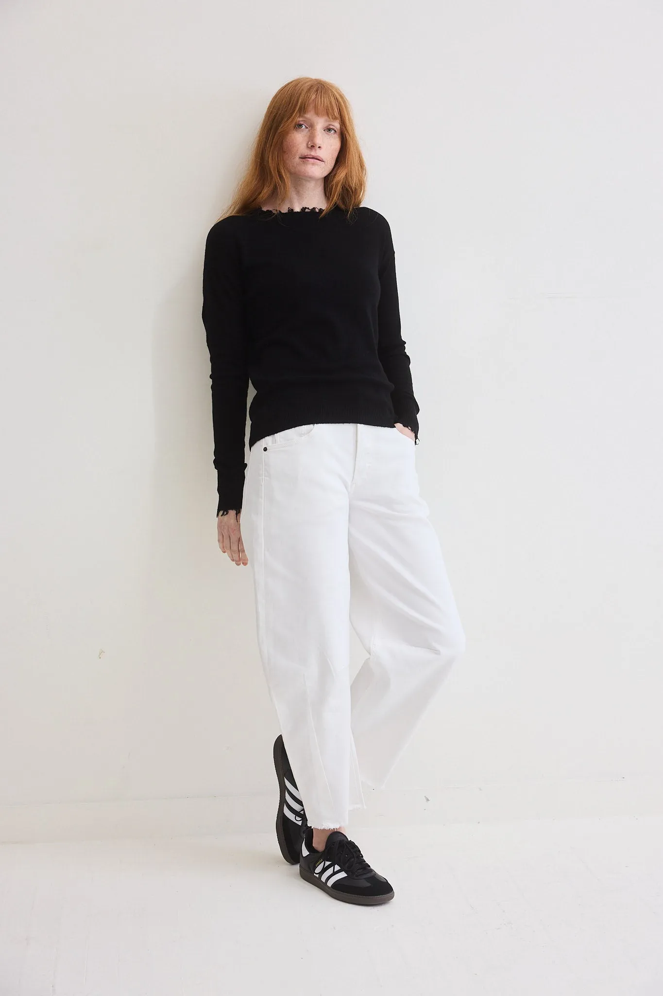 Distressed Light Cashmere Sweater