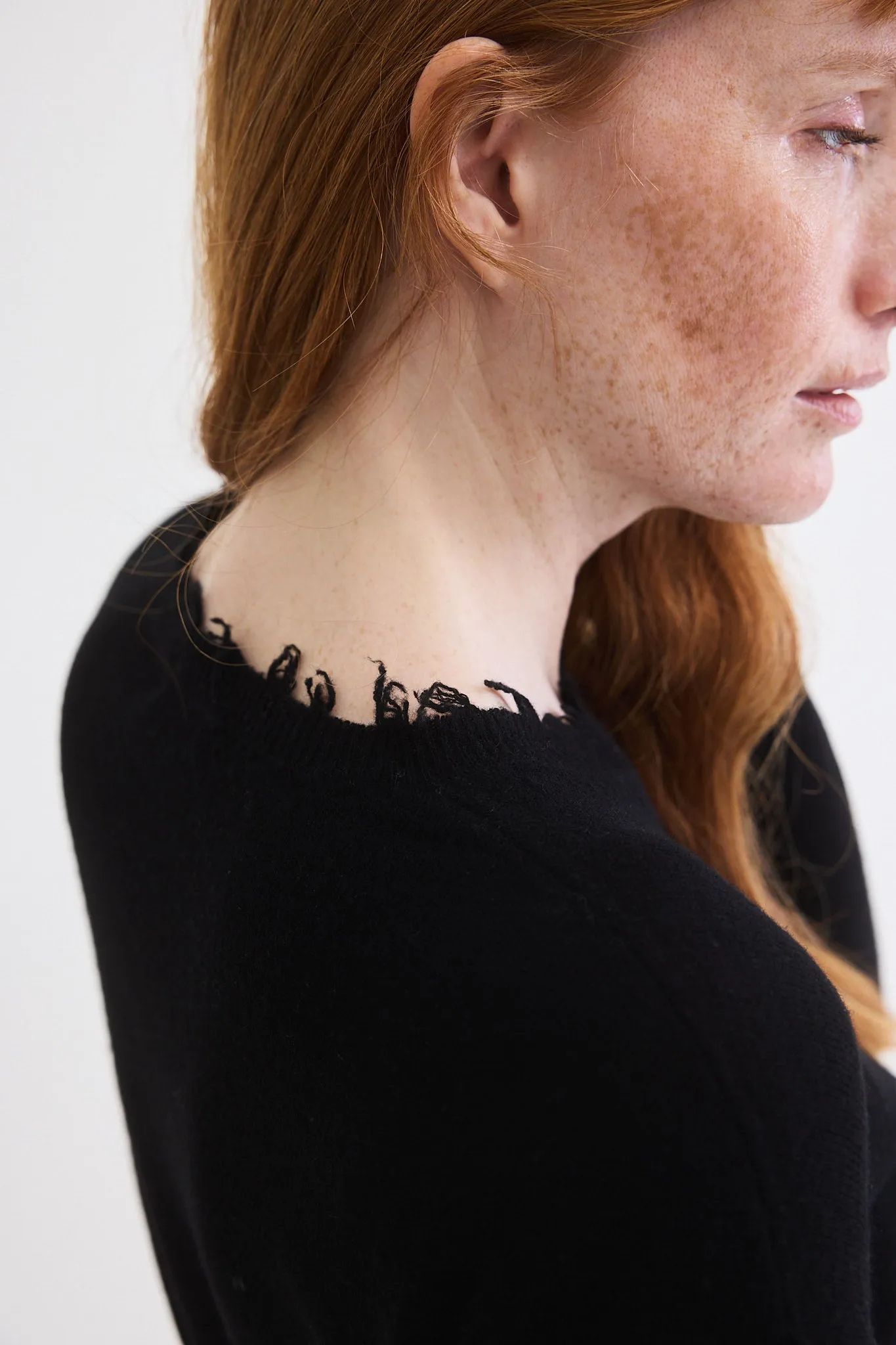 Distressed Light Cashmere Sweater