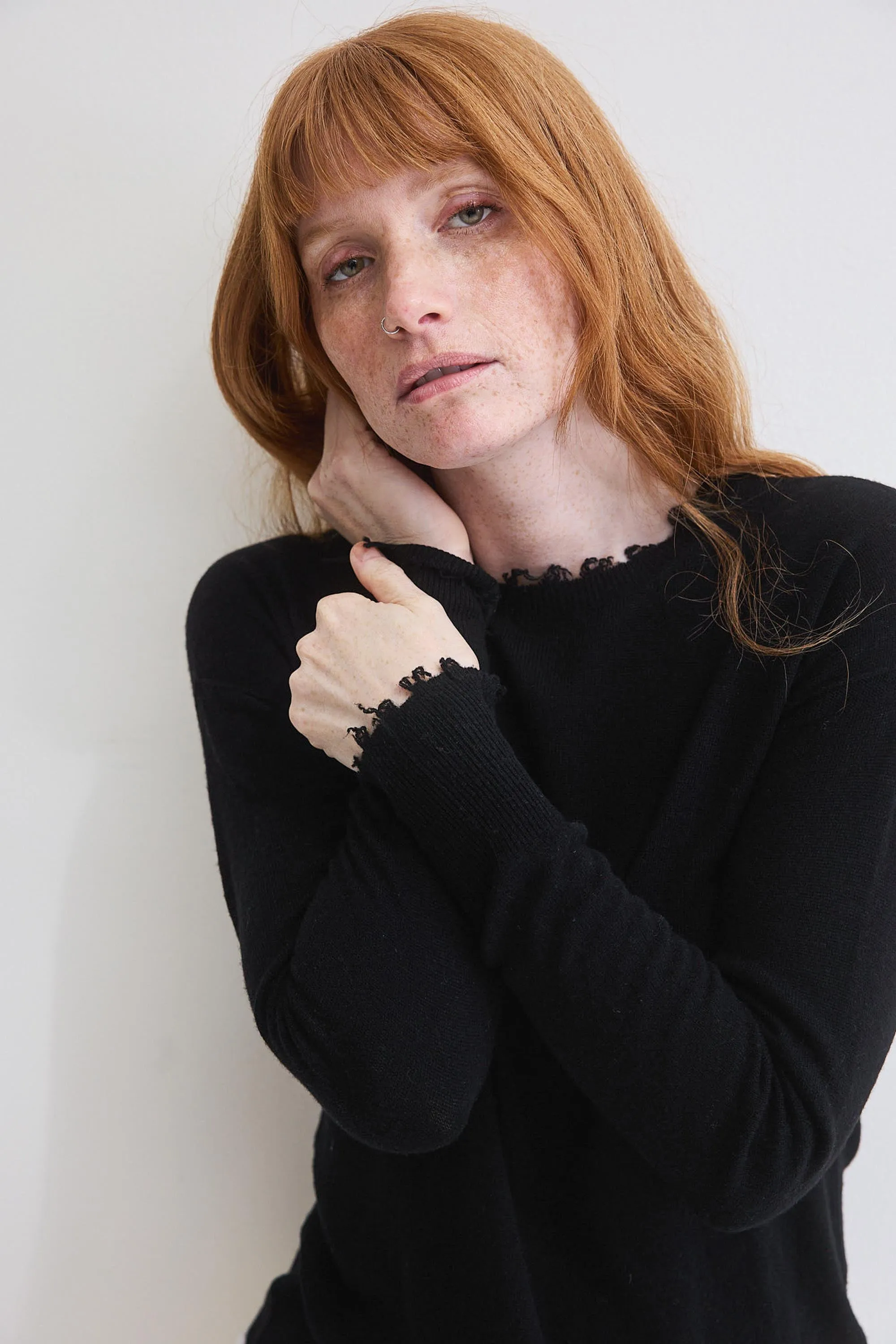 Distressed Light Cashmere Sweater