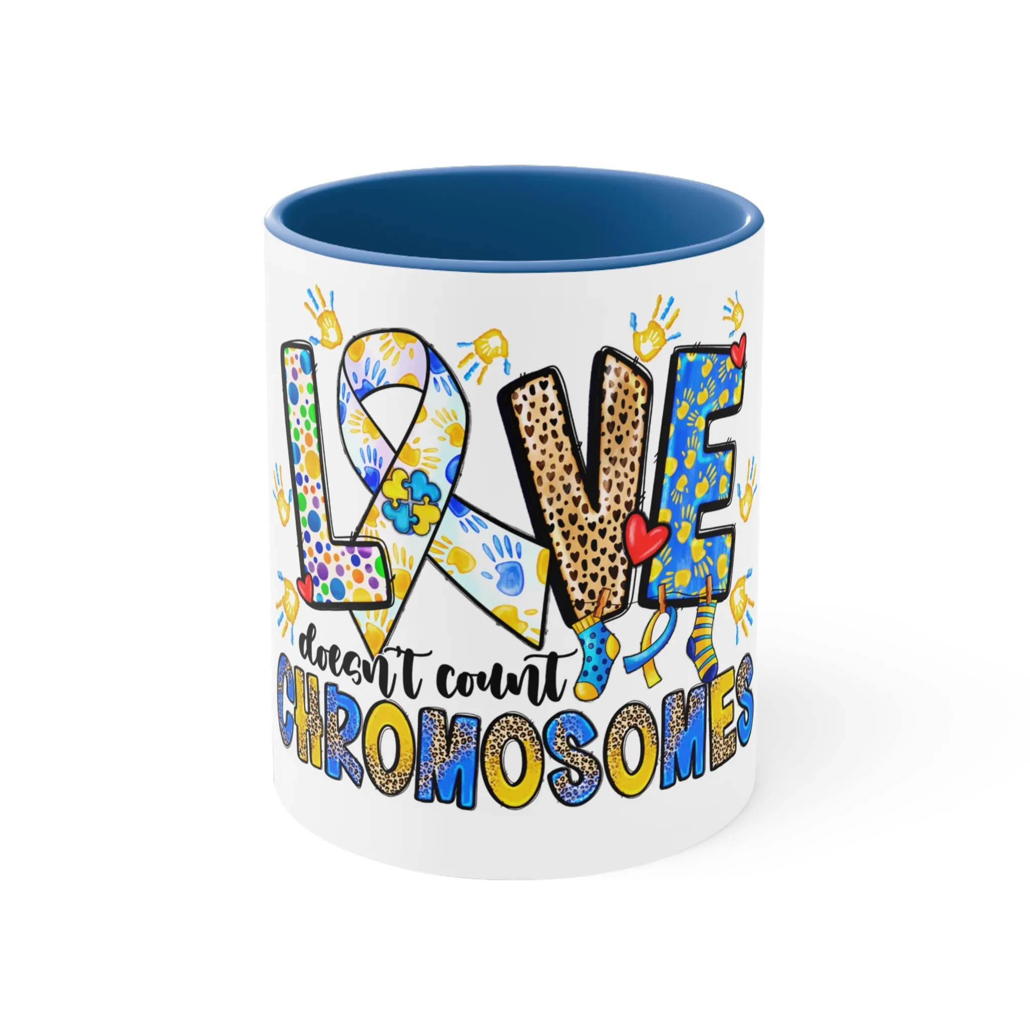 DOWN SYNDROME MUG - Love Doesn't Count Chromosomes - Mugscity - Free Shipping