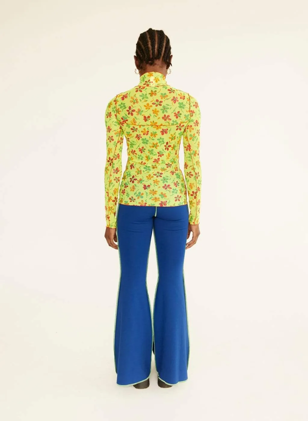 Electric Blue & Lime Green JoJo Flare Leggings