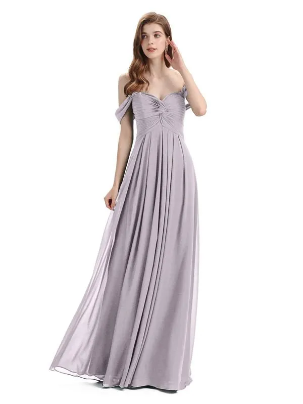 Elegant Sweetheart Off Shoulder Floor-Length Bridesmaid Dresses