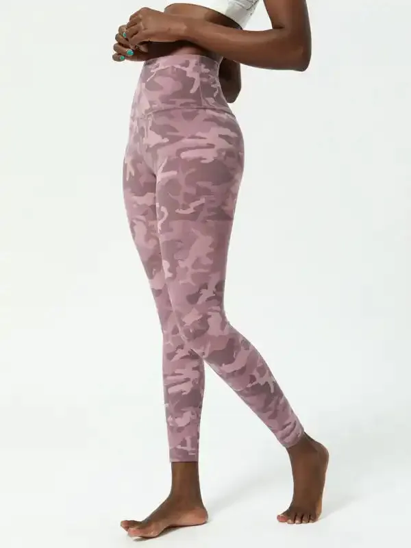 European and American camouflage yoga pants women’s double-sided nude printing yoga pants