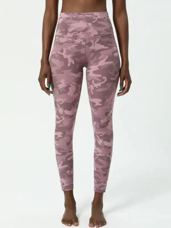 European and American camouflage yoga pants women’s double-sided nude printing yoga pants